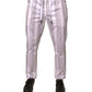 White Stripe Cotton Dress Skinny Pants