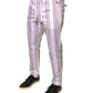 White Stripe Cotton Dress Skinny Pants