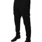 Black Viscose Cargo Men Casual Pants