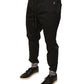 Black Cotton Stretch Jogger Sweatpants Pants