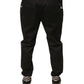 Black Cotton Stretch Jogger Sweatpants Pants