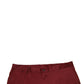 Maroon Cotton Men Skinny Dress Pants
