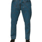 Blue Logo Cotton Stretch Skinny Denim Jeans