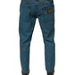 Blue Logo Cotton Stretch Skinny Denim Jeans