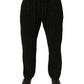 Black Wool Knitted Skinny Pants