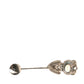 Silver 925 Sterling Silver Crystals Pin Collar Brooch