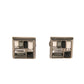 Silver Plated Brass Pin Crystal Cufflinks