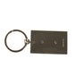 Black Leather Logo Metal Ring Keychain Keyring