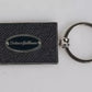 Black Leather Logo Metal Ring Keychain Keyring