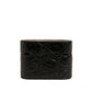 Black Leather Metal Logo Plaque Holder Airpods Case