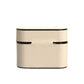 White Leather Metal Logo Plaque Holder Airpods Case