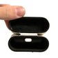 White Leather Metal Logo Plaque Holder Airpods Case