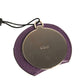 Purple Calfskin Leather Round Logo Hand Mirror Holder