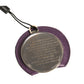 Purple Calfskin Leather Round Logo Hand Mirror Holder