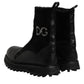 Black DG Logo Horse Sock Ankle Boots Shoes