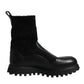 Black DG Logo Horse Sock Ankle Boots Shoes