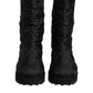 Black Polyester Padded Mid Calf Boots Winter Shoes