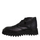 Black Leather Lace Up Ankle Boots Shoes