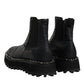 Black Chelsea Boots Leather Slip On Shoes