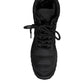 Black Padded Mid Calf Lace Up Boots Shoes