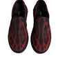 Red Black Leopard Cotton Men Low Top Sneakers Shoes