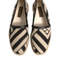 Black White Stripes Slip On Espadrille Shoes