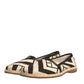 Black White Stripes Slip On Espadrille Shoes