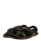 Green Gazelle Hair Leather Flats Sandals Shoes