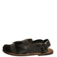 Green Gazelle Hair Leather Flats Sandals Shoes