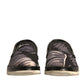 Black Canvas Tropical Print Slip On Shoes