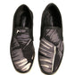 Black Canvas Tropical Print Slip On Shoes