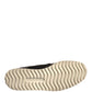 Black Canvas Tropical Print Slip On Shoes