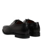 Black Leather Derby Wingtip Lace Up Formal Dress Shoes