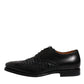 Black Leather Derby Wingtip Lace Up Formal Dress Shoes
