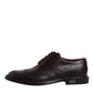 Brown Leather Derby Wingtip Lace Up Formal Dress Shoes