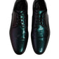 Multicolor Peacock Patent Leather Derby Men Dress Shoes
