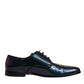 Multicolor Peacock Patent Leather Derby Men Dress Shoes