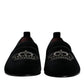 Black Velvet Crystal Crown Loafers Formal Dress Shoes