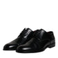 Black Calfskin Leather Derby Lace Up Formal Dress Shoes