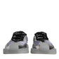 Silver Black Nylon NS1 Low Top Sneakers Shoes