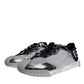 Silver Black Nylon NS1 Low Top Sneakers Shoes