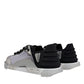 Silver Black Nylon NS1 Low Top Sneakers Shoes