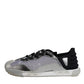 Silver Black Nylon NS1 Low Top Sneakers Shoes