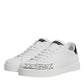 White Leather Low Top Lace Up Sneakers Shoes