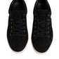 Black Logo Suede Leather Men Sneakers Shoes