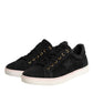 Black Logo Suede Leather Men Sneakers Shoes
