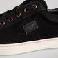 Black Logo Suede Leather Men Sneakers Shoes