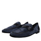 Blue Suede Leather Shoes Loafer Moccasin Shoes