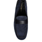 Blue Suede Leather Shoes Loafer Moccasin Shoes