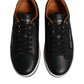 Black Leather Low Top Men Sneakers Shoes